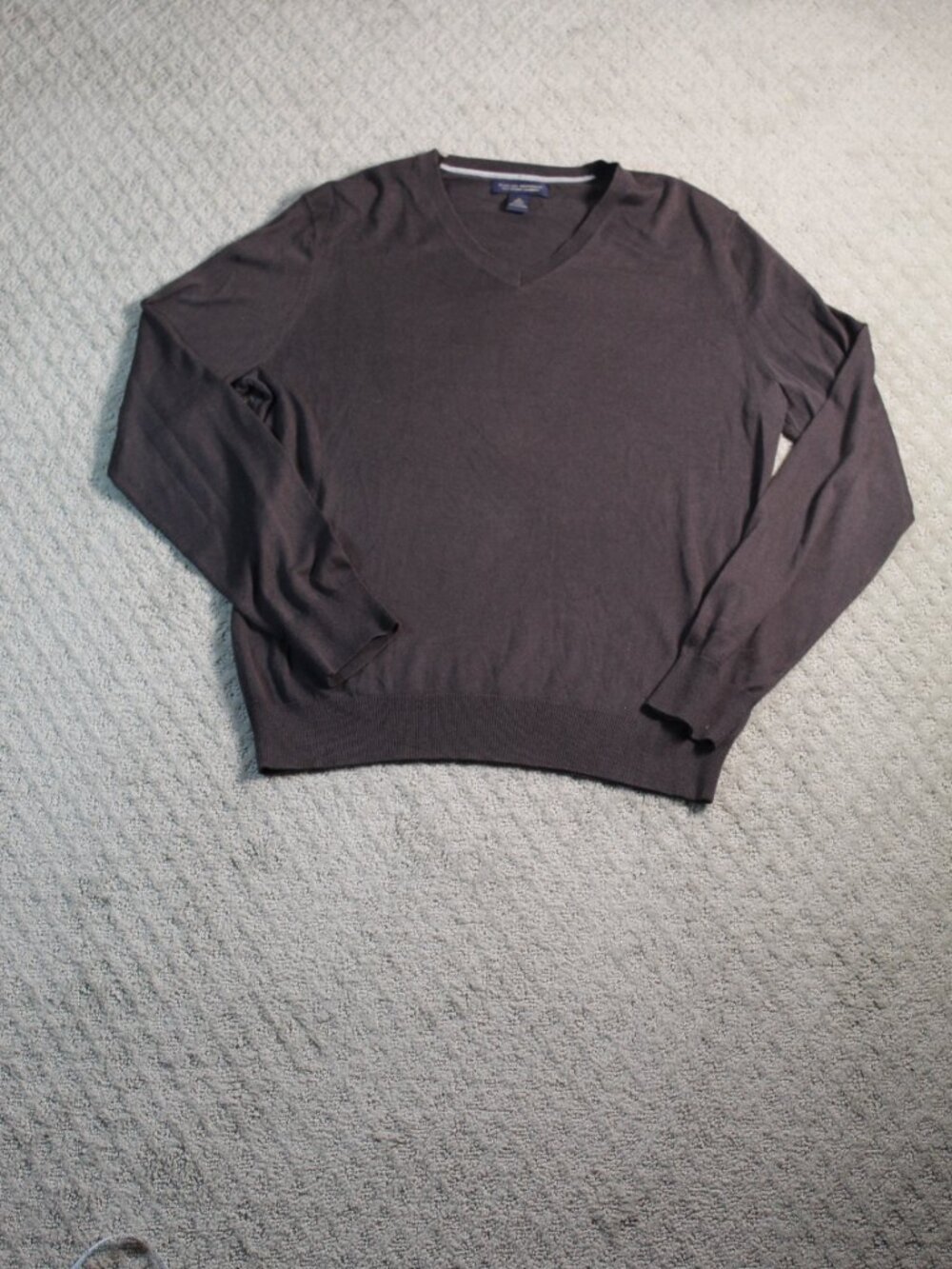Banana Republic V-Neck Sweater Mens M Cotton Cashmere Silk Preppy Academia Brown